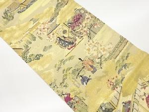 本金箔源氏物語絵巻織出し袋帯